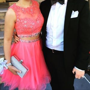 Formal coral two piece dress